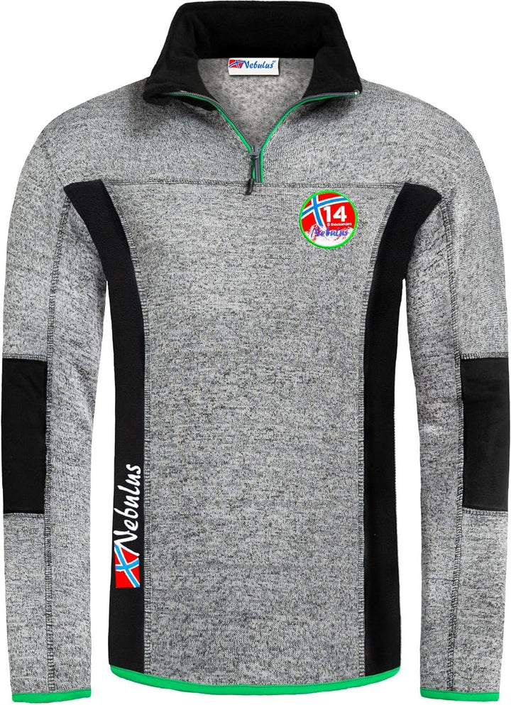 Nebulus Fleecepulli PAAVO Herren - Reissverschluss, Pullover Dunkelgrau 3XL, Dunkelgrau 3XL