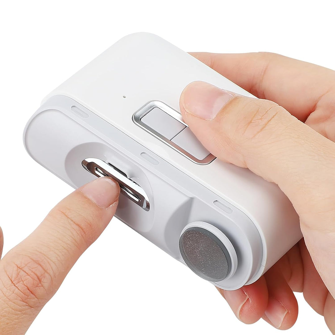 Automatischer Nagelknipser mit Nagelfeile, Elektrischer Baby-Nagelknipser mit Licht, Wiederaufladbar