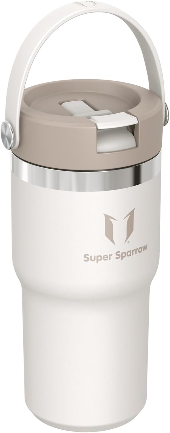 Sparrow Trinkflasche Edelstahl - Twistpath Thermosflasche mit Flex-Strohhalmdeckel - 620ml - BPA-fre