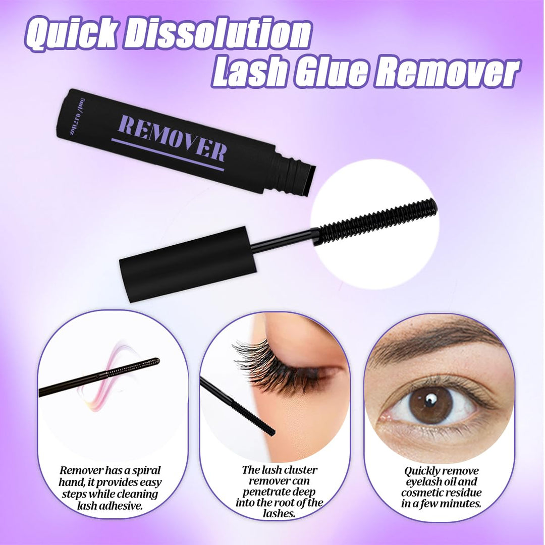 DNSGOOR DIY Wimpern Extensions Kit 840Pcs D Curl Wimpern Cluster Erweiterung Set mit Lash Spiegel Bo