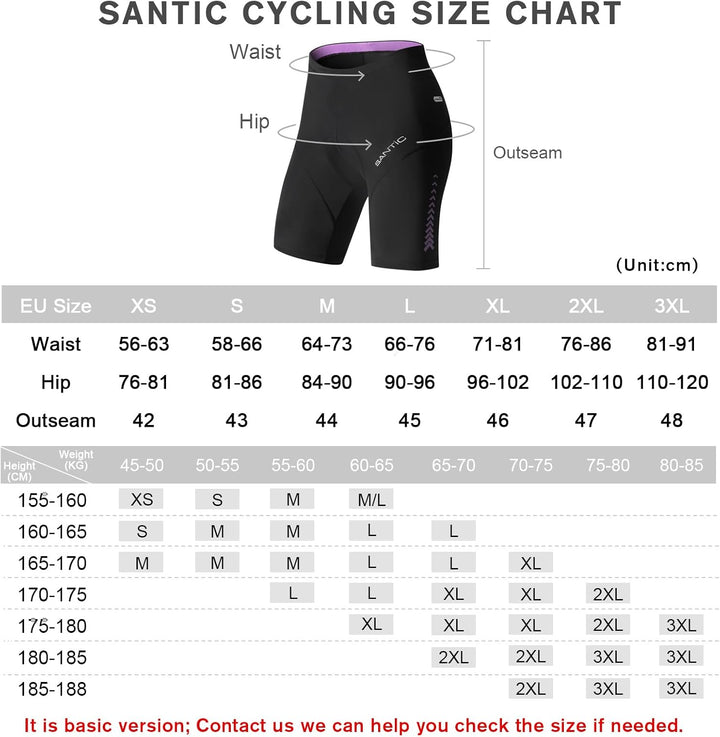 Santic Fahrradhose Damen Gepolstert Kurz Radlerhose Damen Radhose Damen mit Sitzpolster Radsportshor