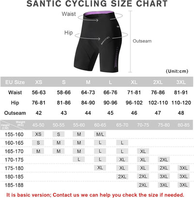 Santic Fahrradhose Damen Gepolstert Kurz Radlerhose Damen Radhose Damen mit Sitzpolster Radsportshor