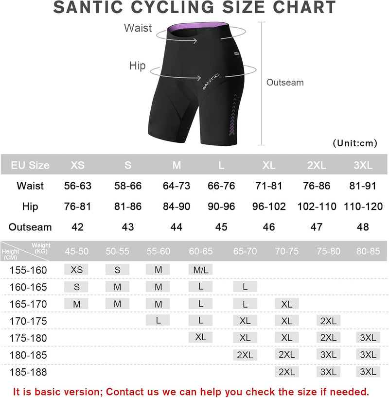 Santic Fahrradhose Damen Gepolstert Kurz Radlerhose Damen Radhose Damen mit Sitzpolster Radsportshor