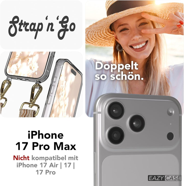 EAZY CASE Handykette - Verstellbares Taschenband kompatibel mit iPhone 17 Pro Max, Schulterriemen, H