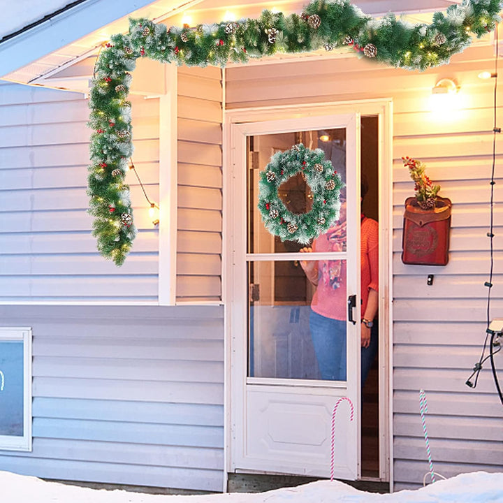 ACXIN Weihnachtsstock, Weihnachtsgirlande Rebe, Mit LED Leicht, Künstliche Kranzdekoration, Roten Be