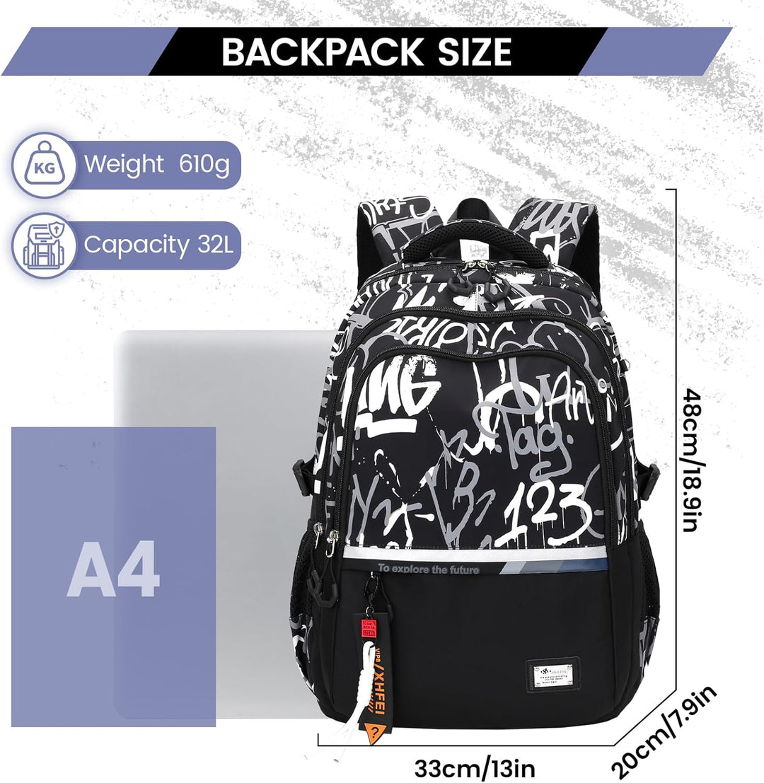 Amythe Schulrucksack Teenager Rucksack für Jungen - Wasserdichter Casual Daypack, Schulranzen Ideal