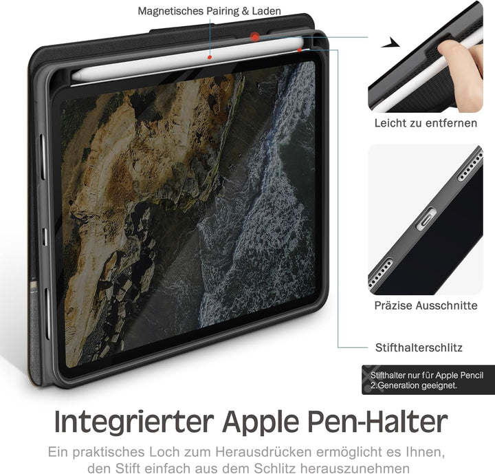 KingBlanc für iPad mini 7 Hülle (A17 Pro) 8,3 Zoll 2024, iPad mini 6 Hülle 2021 mit Stifthalter, Veg
