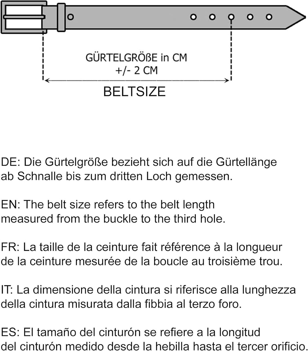 Red Bridge Herren Gürtel Ledergürtel Breiter Nietengürtel Cowboy Western Nieten RB9101 90 Braun
