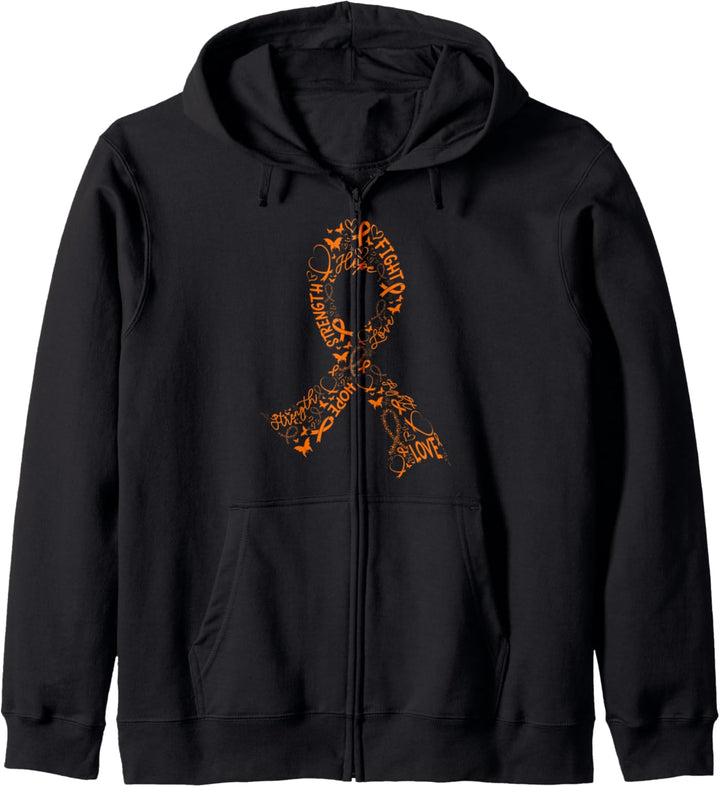 Leukämie-Krebs-Kampf-Krieger Orange Ribbon Awareness Geschen Kapuzenjacke