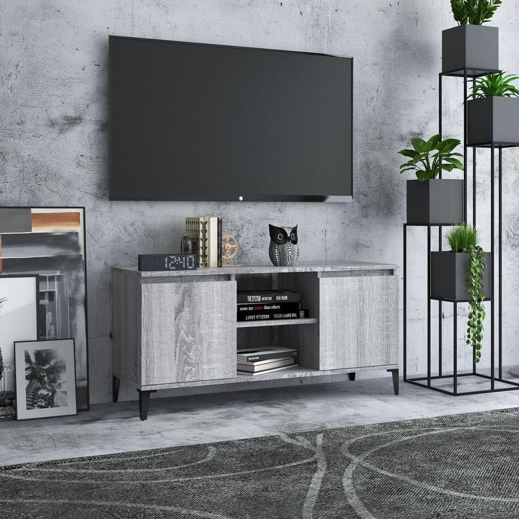 vidaXL TV Schrank mit Metallbeinen Lowboard TV Möbel Tisch Board Sideboard Fernsehtisch Fernsehschra