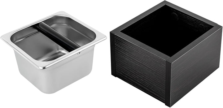 Abklopfbehälter Abschlagbehälter Abnehmbarer Espresso-Klopfbox, Edelstahl Kaffeesatz Pucks Klopfbox