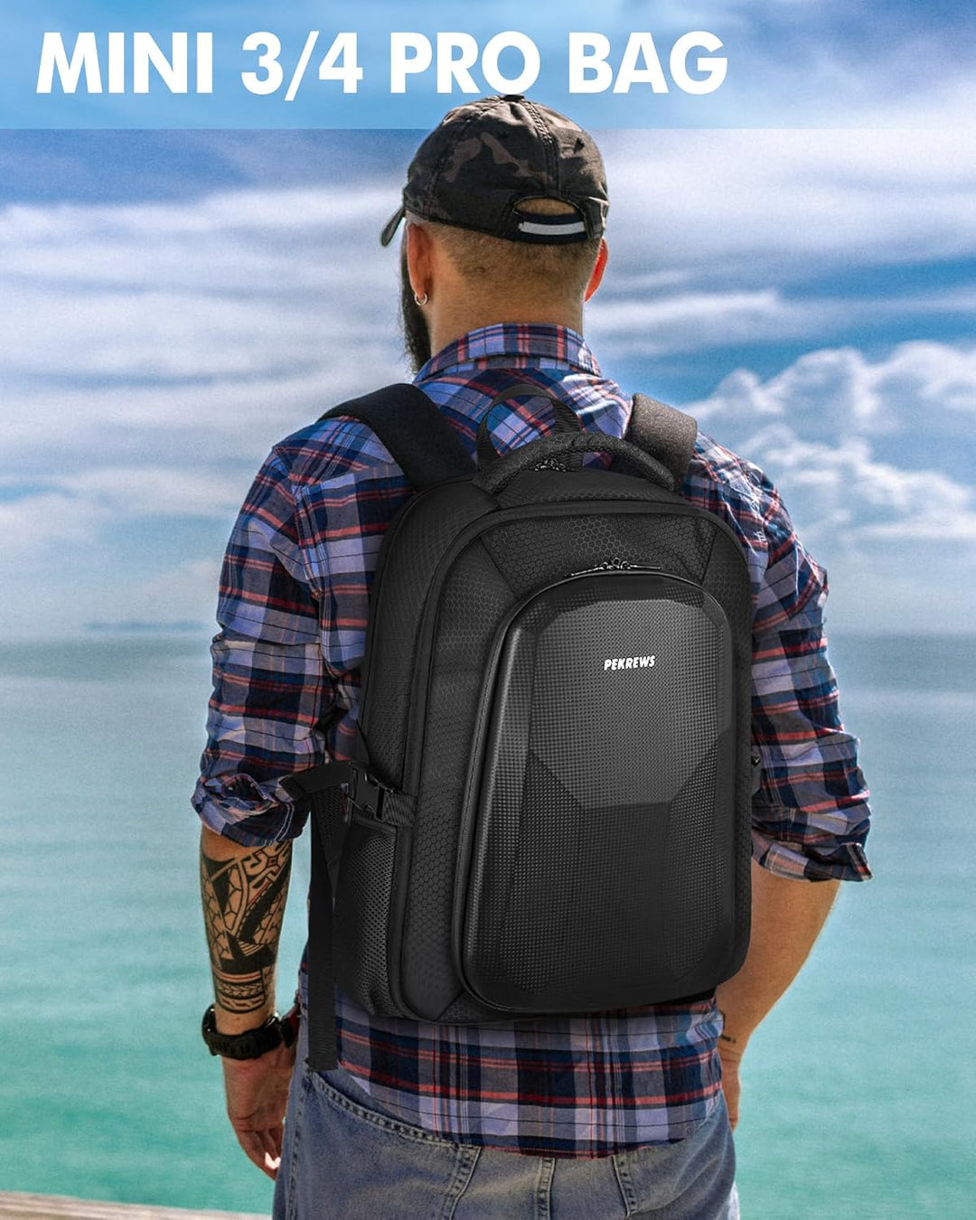 DJI Mini 4 Pro Case Waterproof Hard Carrying Case Travel Drone Bag Backpack For Fly More Combo Acces
