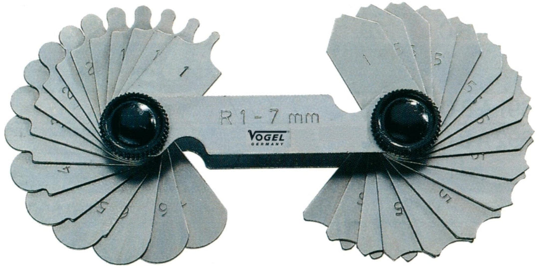 Vogel Radienschablone 17 Blatt, 1,0-7,0 mm, 472105.0, 17 Blatt