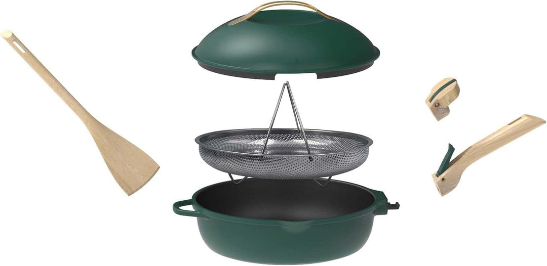 COOKUT - Die fabelhafte 8-in-1-Pfanne – 24 cm – ein einziges Utensil, das Pfanne, Topf, Schmortopf e