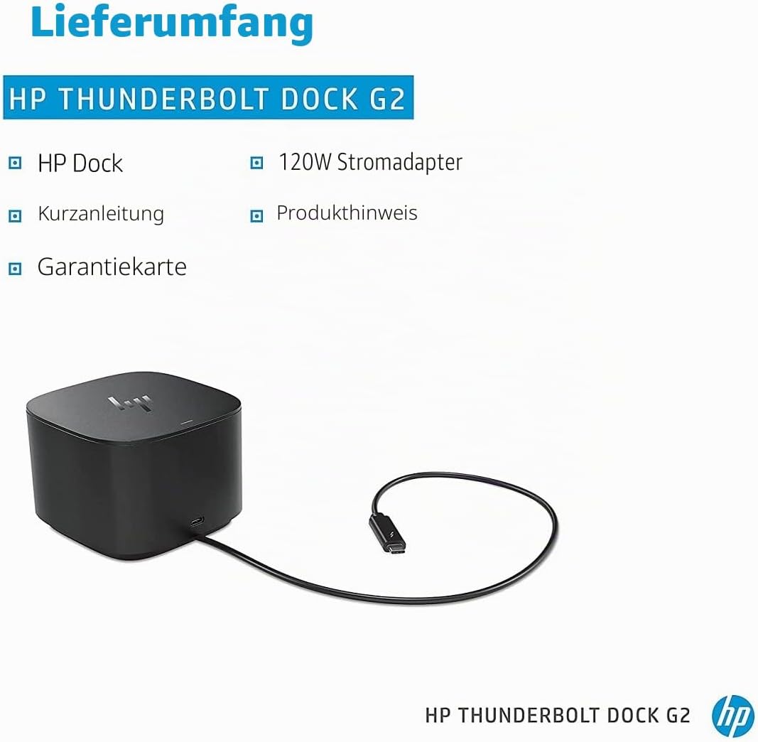 HP,2UK37AA,Thunderbolt AA8Dock 120WG2, Schwarz Single