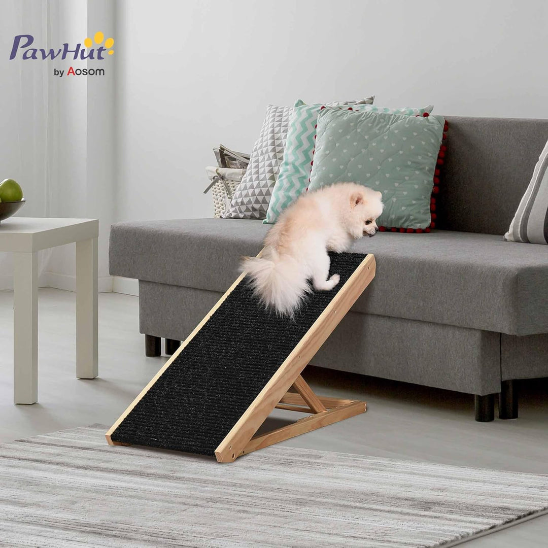 PawHut Hunderampe für Bett und Couch Faltbar Haustierrampe mit 4 Einstellbare Höhe von 26 bis 61 cm,