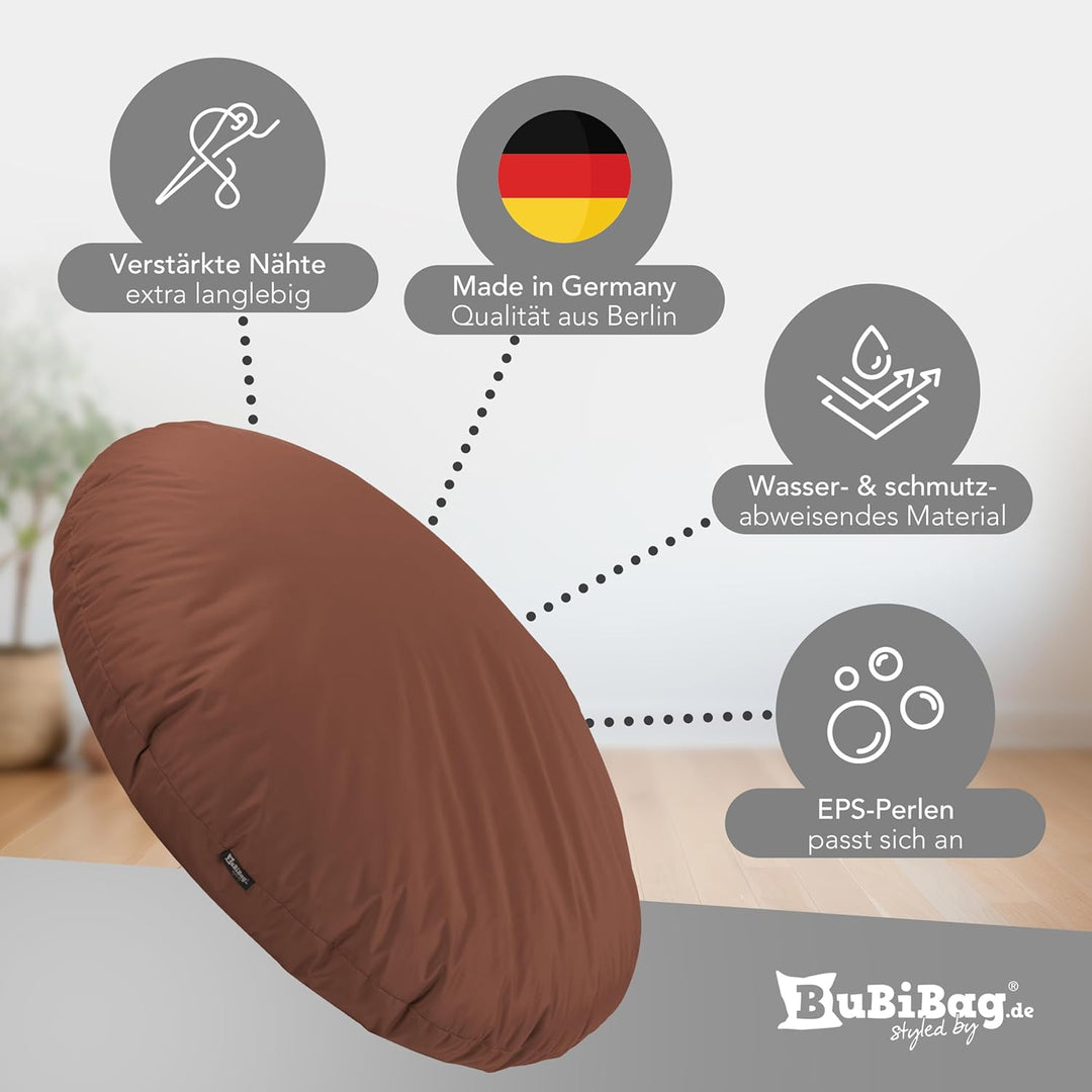 BuBiBag 2in1 Sitzsack L - XXL mit Füllung für Kinder &amp; Erwachsene, Gaming Beanbag &amp; Bodenkissen für