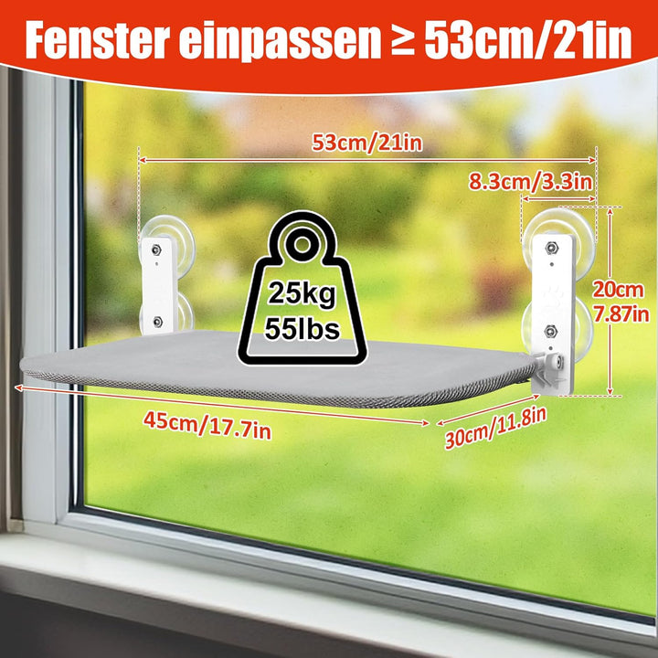 GUUSII HOME Fensterliege für Katzen Hängematte Fensterplätze Katzenbett Fenster Faltbare Katzenhänge