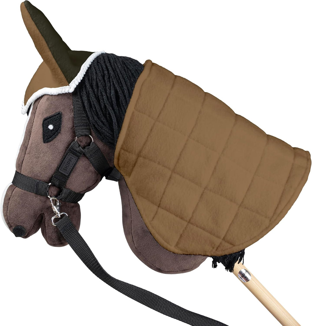 SKIPPI Wendbare Decke und Fliegenhaube für Hobby Horse – Beige und Olivgrün, Hobby Horse Zubehör, Zw