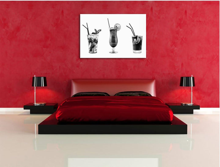 Pixxprint fruchtig frische Cocktails als Leinwandbild/Grösse: 100x70 / Wandbild/Kunstdruck/fertig be