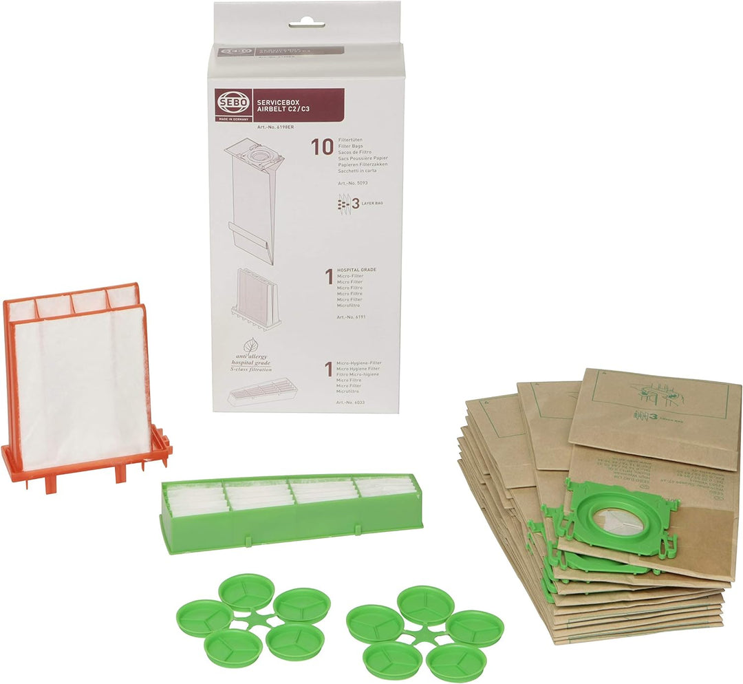 Sebo Service-Box-airbelt C2.1/C3/C3.1 Filterset, Papier Single, Single