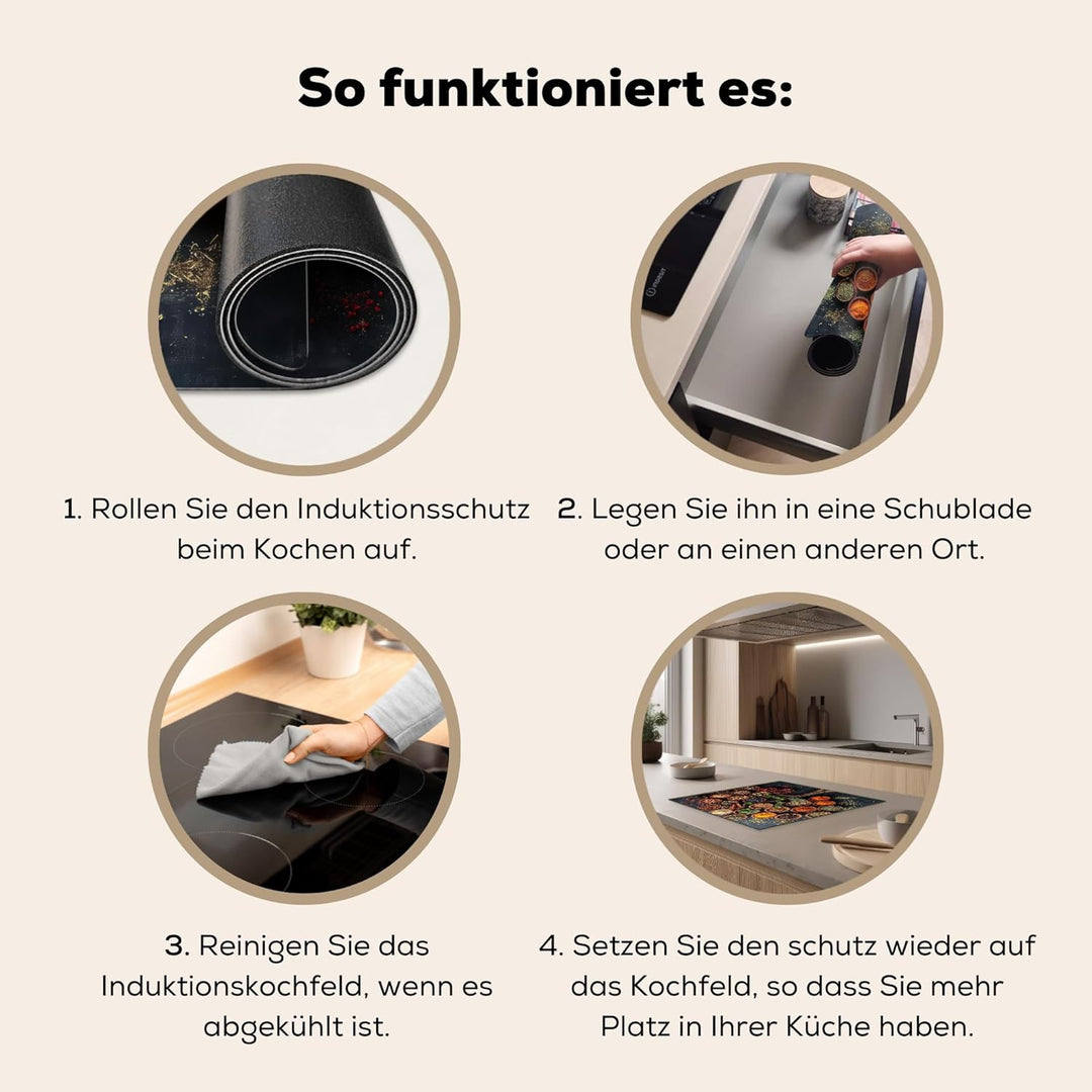 Herdabdeckplatte Einteilig Herdabdeckung Abdeckplatte für Ceranfeld Abdeckung Induktionskochfeld Auf