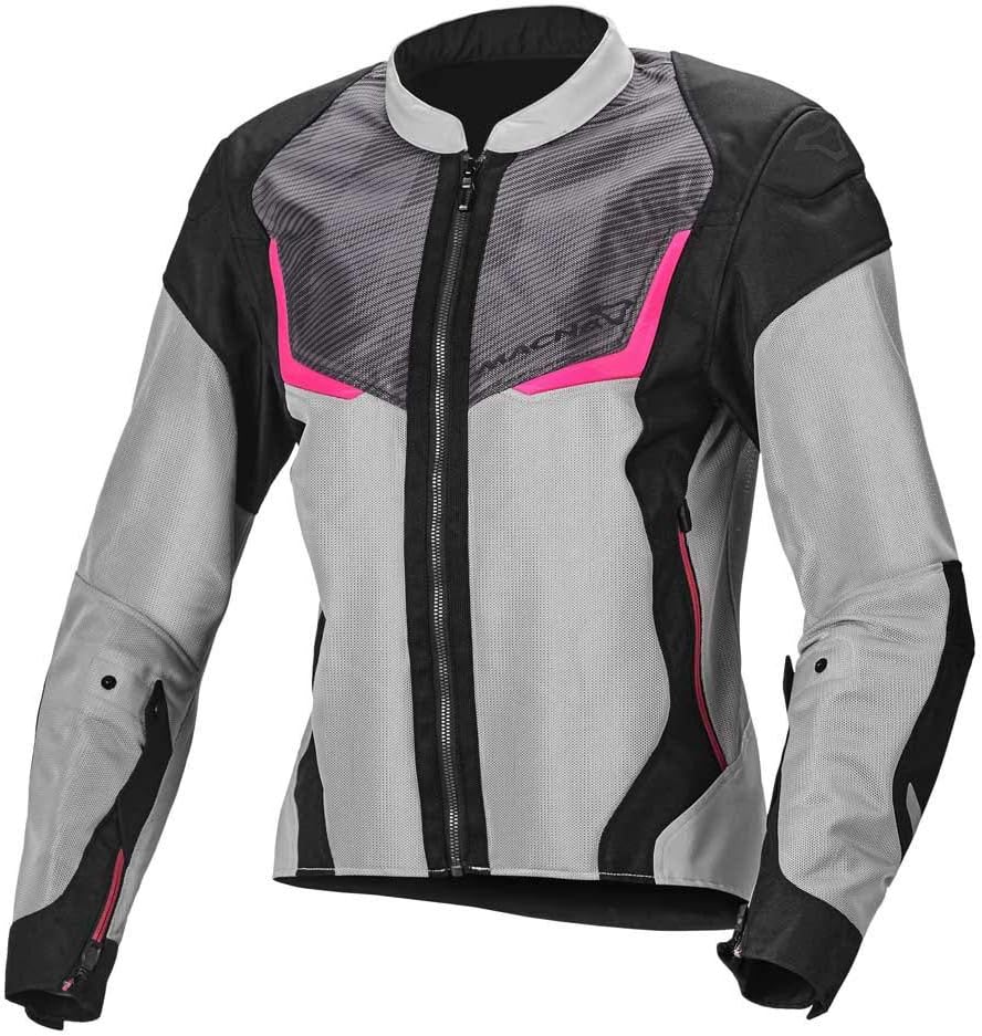 Macna Orcano Damen Motorrad Textiljacke (Grey/Pink,XXL)