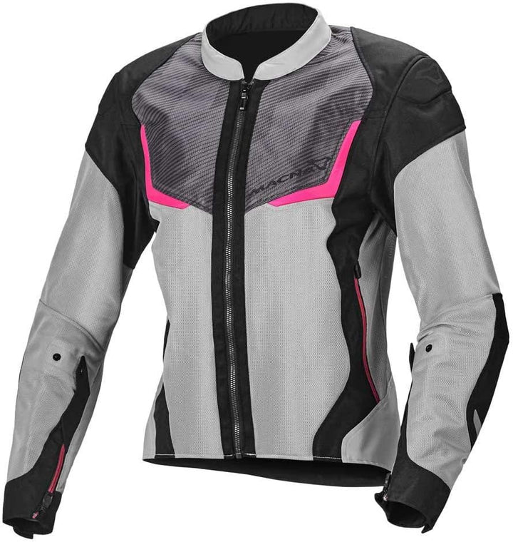 Macna Orcano Damen Motorrad Textiljacke (Grey/Pink,XXL)