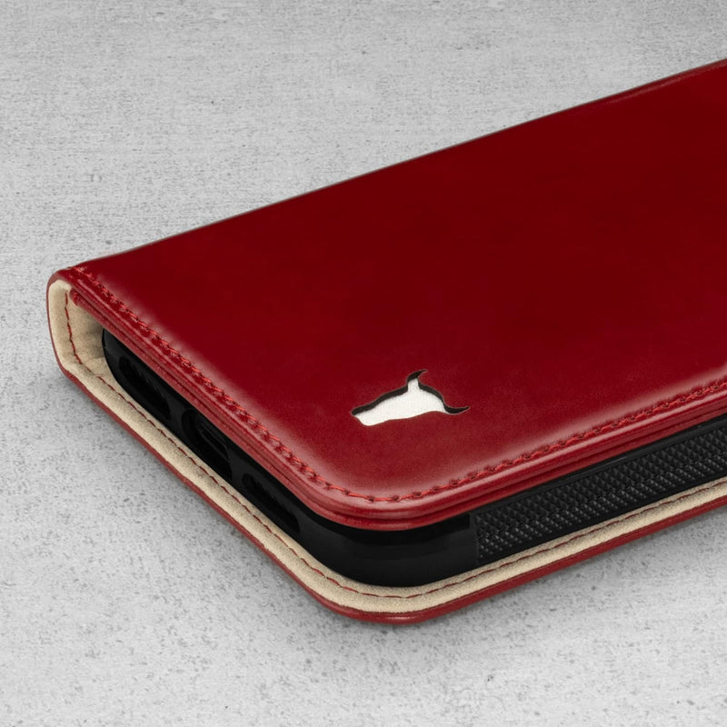 TORRO Hülle kompatibel mit iPhone 11– Premium Leder Hülle mit Standfunktion und Kartenfächern (Rot),