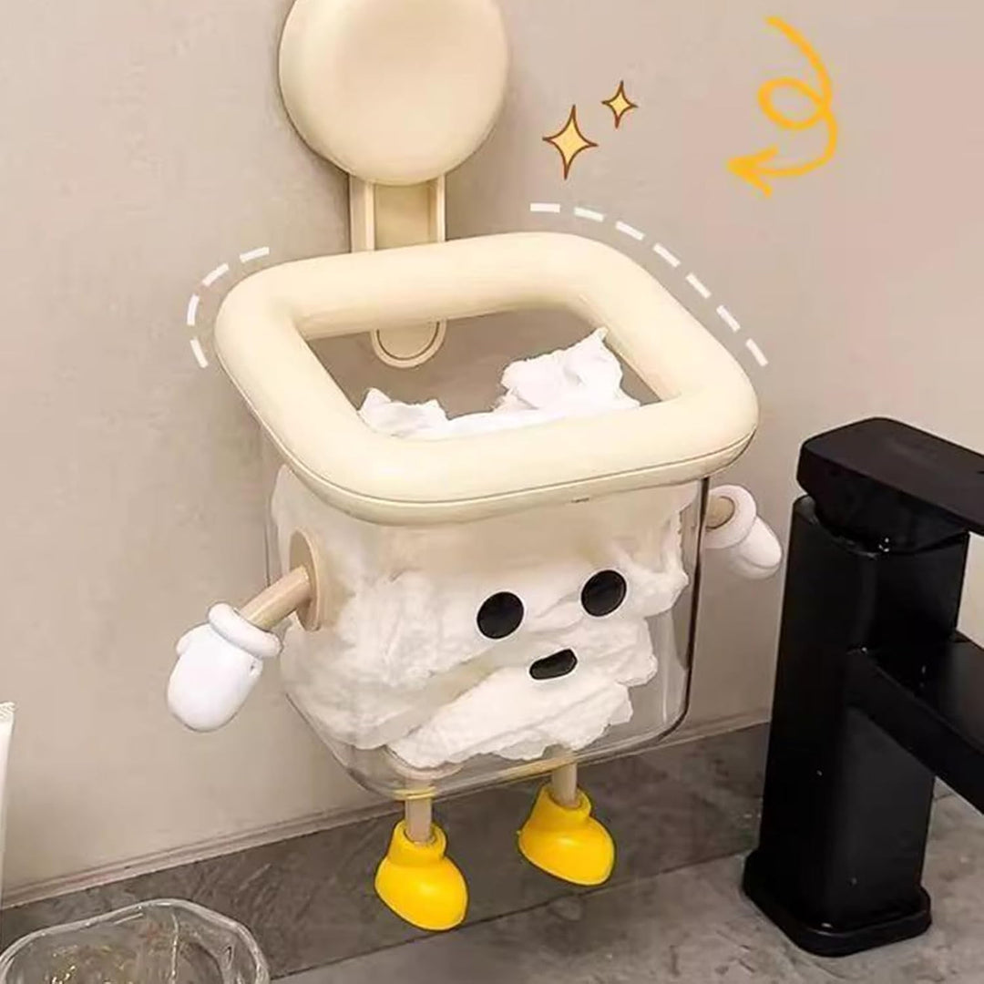 Saugnapf-Aufbewahrungshalter, Roboter, Cartoon-Badezimmer-Organizer, für Zahnbürste, Kosmetik, Wandm