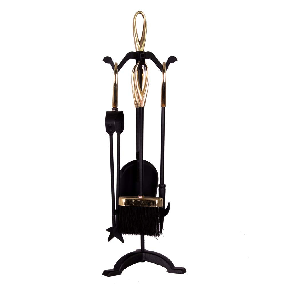 Home Discount 5 Teile Companion Sets - Schwarz & Messing, Schwarz