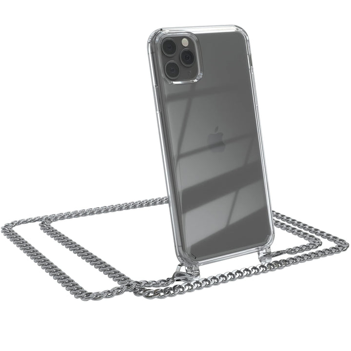 EAZY CASE Handykette kompatibel mit iPhone 11 Pro Max Handyhülle mit Metall Umhängeband und Ersatz K