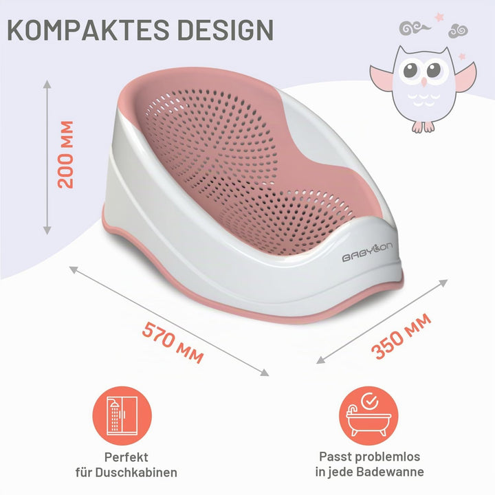 BABYLON DOLPHIN Badewannensitz Baby Ab 0-6 Monate – Ergonomisches Kinder Badewanne – Hypoallergen, S
