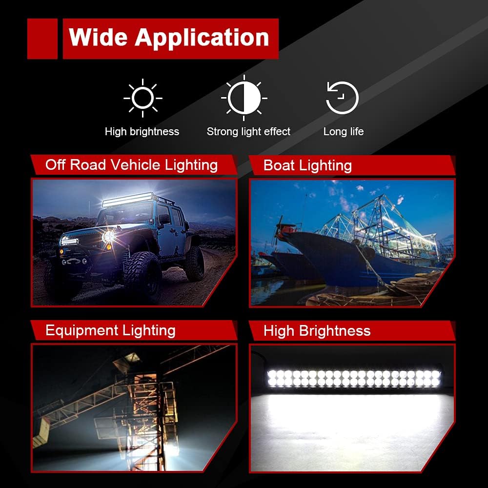 Willpower Led Arbeitsscheinwerfer Auto 20inch 126W Zusatzscheinwerfer 12V Flutlicht Reflektor Spotli