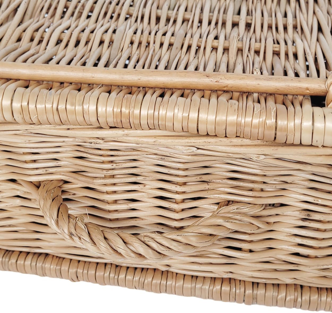 weeco Retro-Stil Korbkoffer Set 2 Stück. Weidenkorb 50cm und 40cm, Aufbewahrungskorb Geflochten. Org