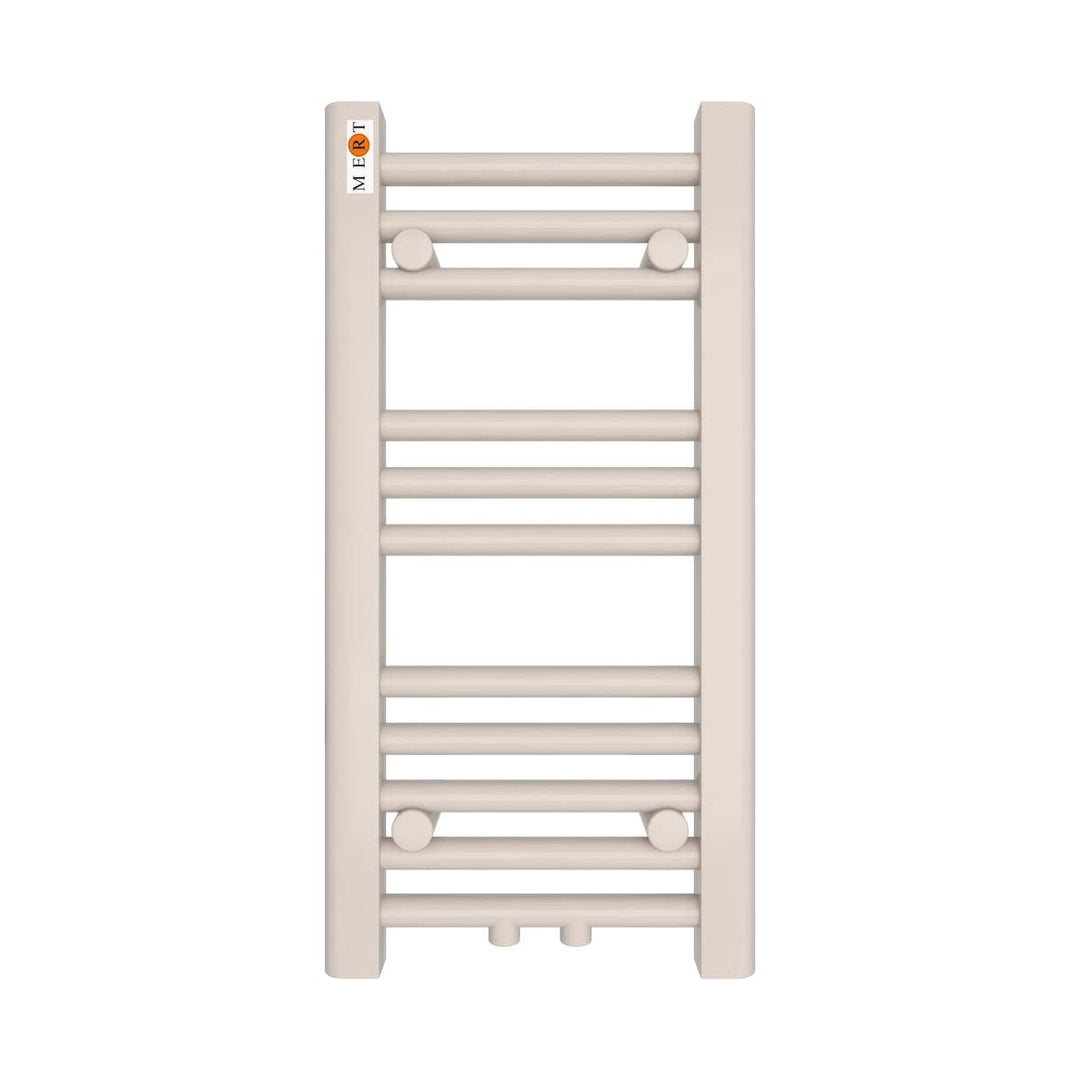 MERT Comfort Badheizkörper 400x800mm Mittelanschluss Pulverbeschichtet Verkehrsweiss RAL9016 gebogen