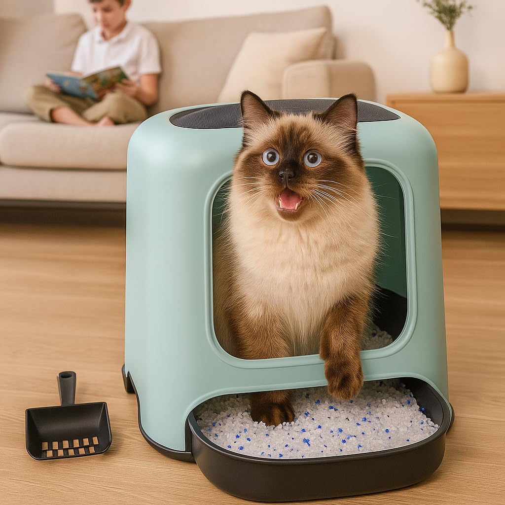 Flamingo Katzenstreu - Silikat Katzenstreu - Silikatstreu 16L für 20 Wochen - mittelkörnige Streu oh