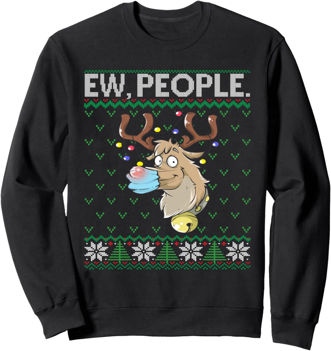 Ew People Rudolph Face Mask | Funny Reindeer Ugly Christmas Sweatshirt