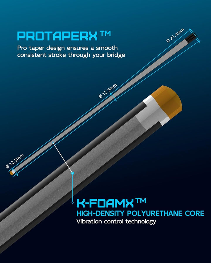 KONLLEN Billardqueue aus Carbonfaser, 147cm, professionelles Billardqueue für Erwachsene, Vollcarbon