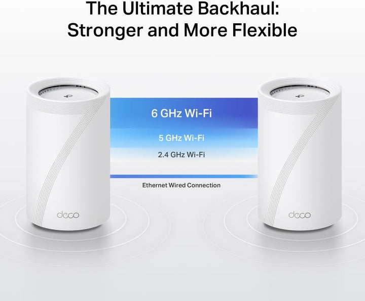 TP-Link Deco BE68 (3-Pack), WiFi 7 Mesh BE14000 Tri-Band, 14 Gbit/s, Ethernet-Port bis zu 10 Gbit/s,