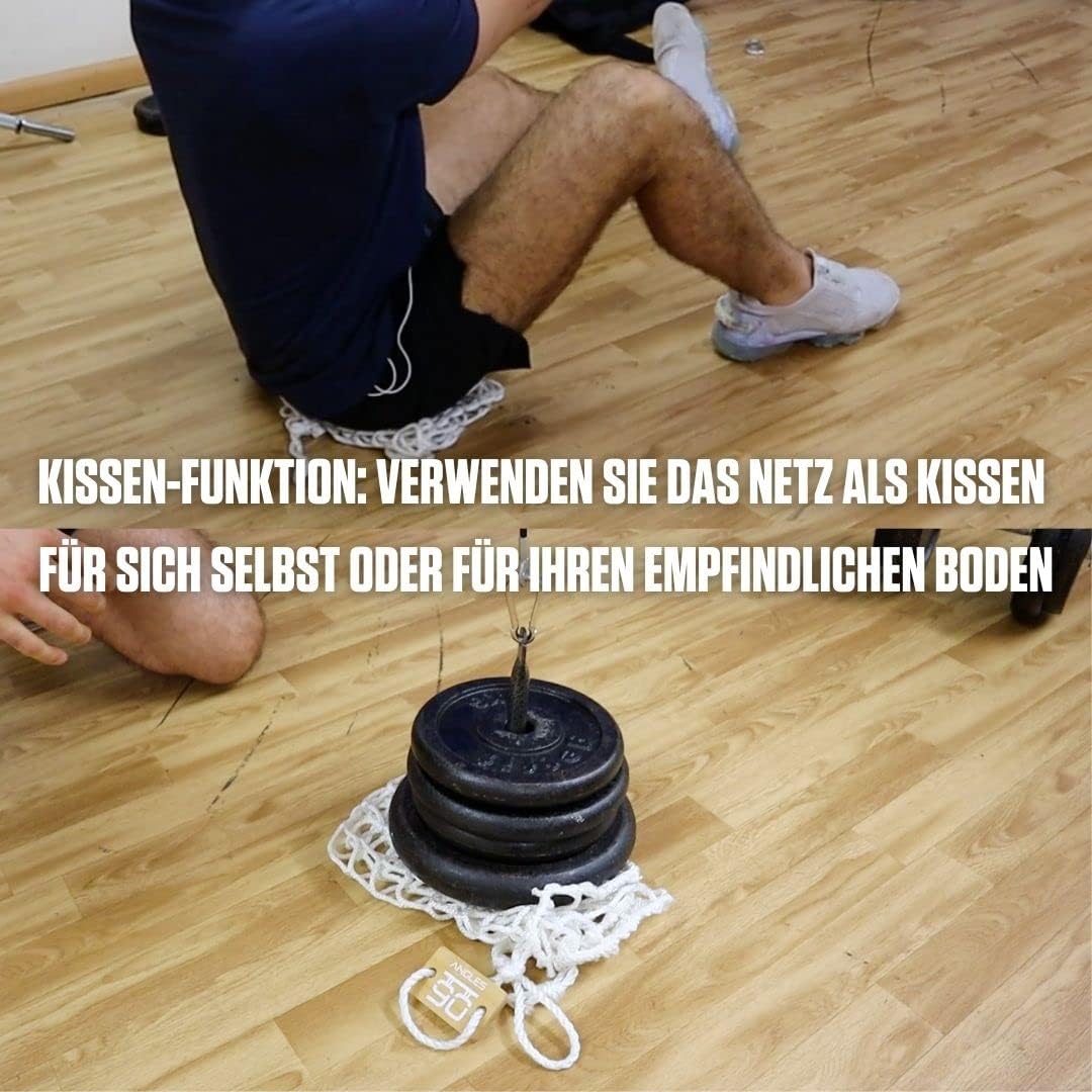 Angles90 Seilnetz für Gewichte - 48 x 48 cm, Weiss - Zum Klettern & Klettertraining - An Klimmzugsta