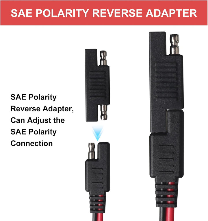 5M 16AWG Krokodilklemme mit Adapter von SAE auf umgekehrte Polarität