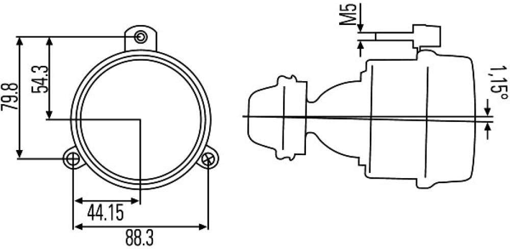 HELLA 1NL 007 186-047 DE/Halogen-Nebelscheinwerfer - links/rechts mit 24V Glühlampen Dreipunktbefest