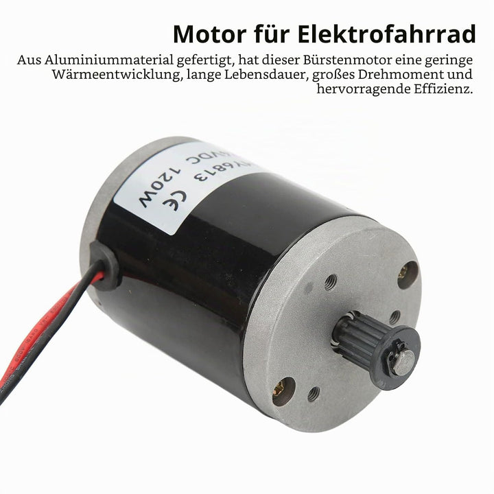 BuyWeek 24V 120W gebürsteter Motor, Aluminium-Elektroroller-Motor mit 420 Riemen für Elektro-Fahrrad