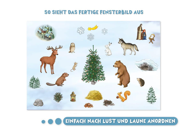 Das Weihnachtsfest der Tiere. Ein Folien-Adventskalender zum Vorlesen und Gestalten eines Fensterbil