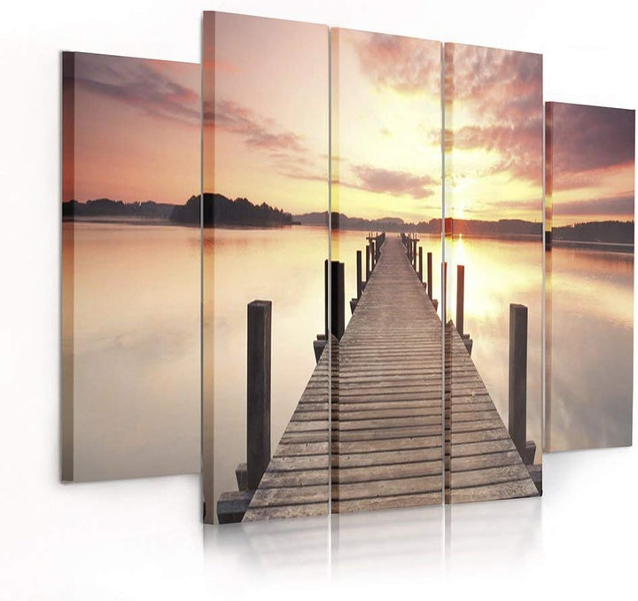 Feeby Frames, Leinwandbild Bilder Wand Bild - 5 Teile - Wandbilder Kunstdruck 150x100 cm, Typ B B ty