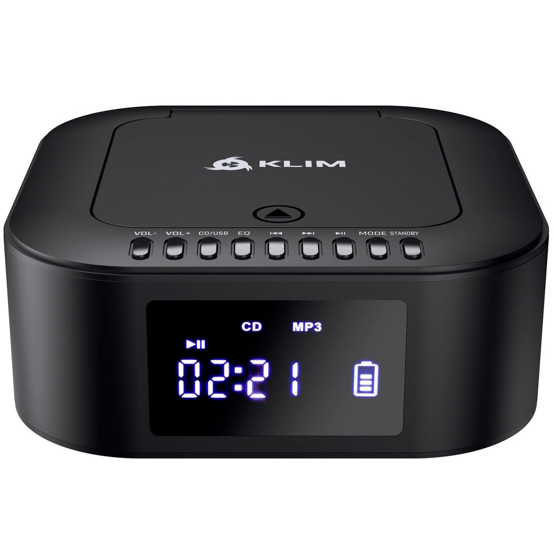 KLIM Boombox E1 Radio mit CD Player + BASS Boost mit Tieftöner + FM Radio, MP3, Bluetooth, AUX, USB,