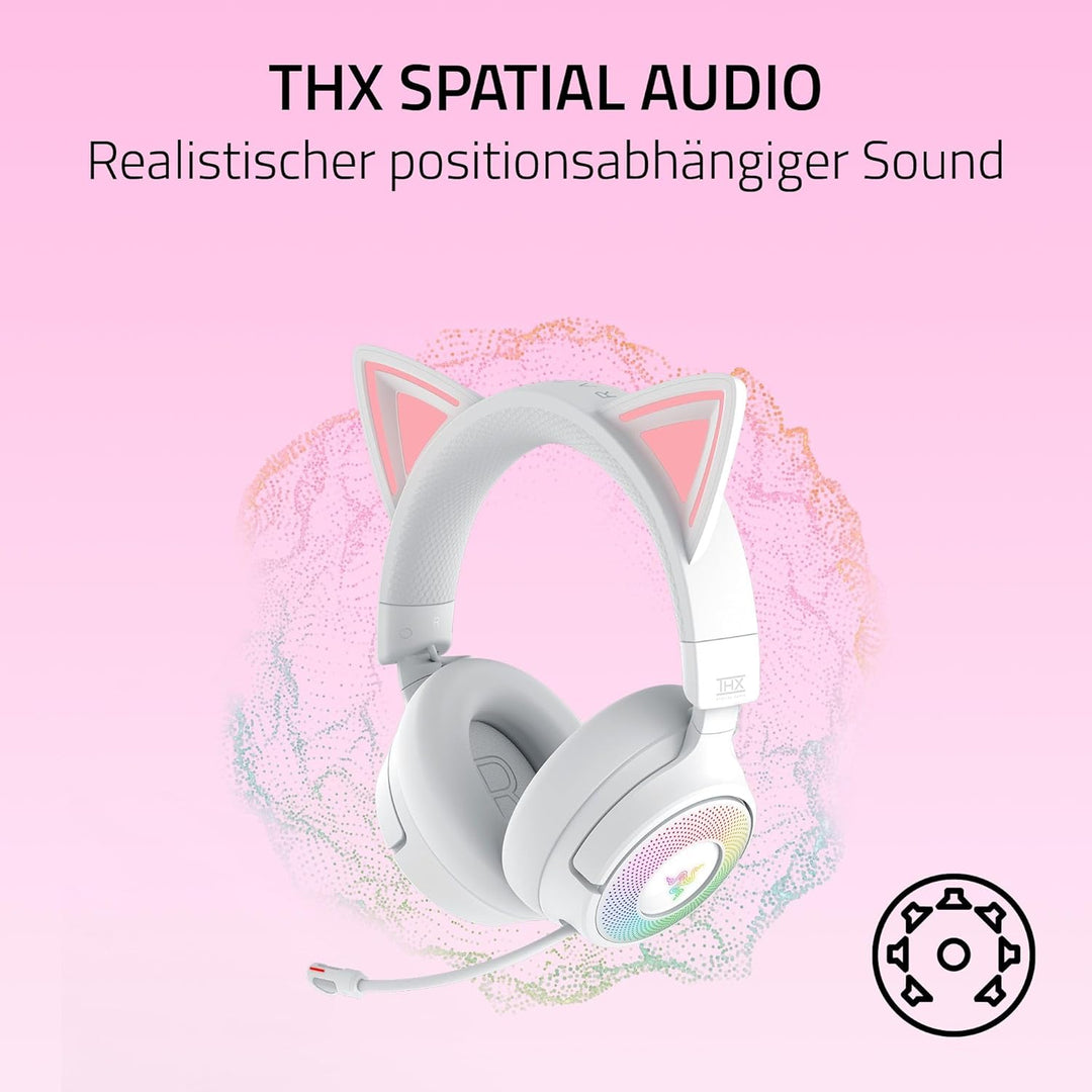 Razer Kraken Kitty V3 Pro - Kabelloses RGB-Kitty-Headset für Gaming - Reaktive Streaming-Katzenohren