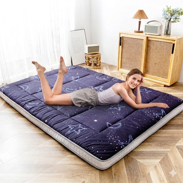 MAXYOYO Futon Matratze, Gepolsterte Japanische Bodenmatratze Gesteppte Bett Matratzenauflage, Extra