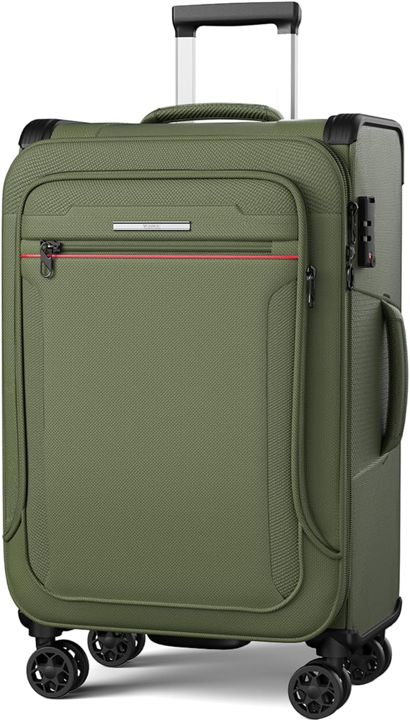 Weichschalenkoffer gross 80x48x30cm erweiterbar - Stoffkoffer Trolley wasserfest, Reisekoffer mit 4